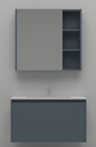 Elegant Custom Made Three Shelf Bathroom Cabinet (S-212-90B)