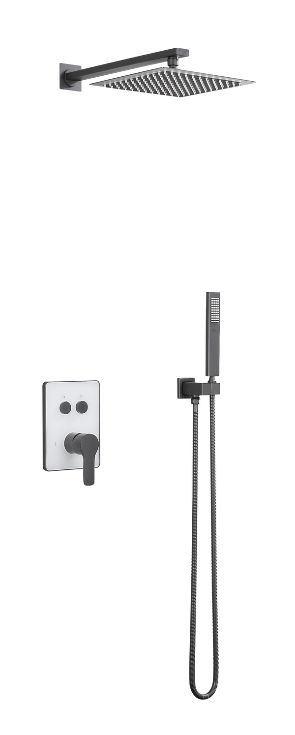 Concealed Square Showerhead with faucet and Jet (2093G)