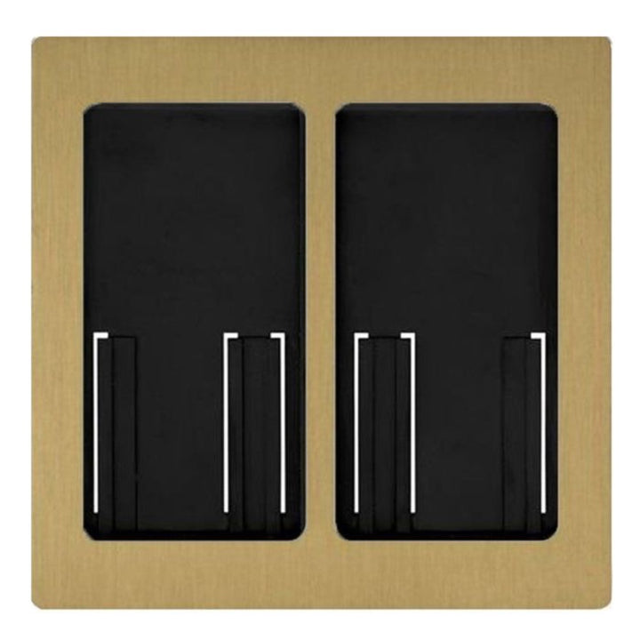 Lutron LPFP-S2-SB：Faceplate Dual Opening Metal Satin Brass