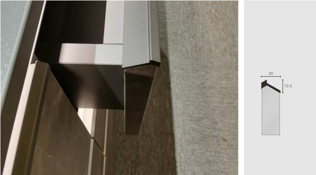 Diamond-cut metal cabinet handle