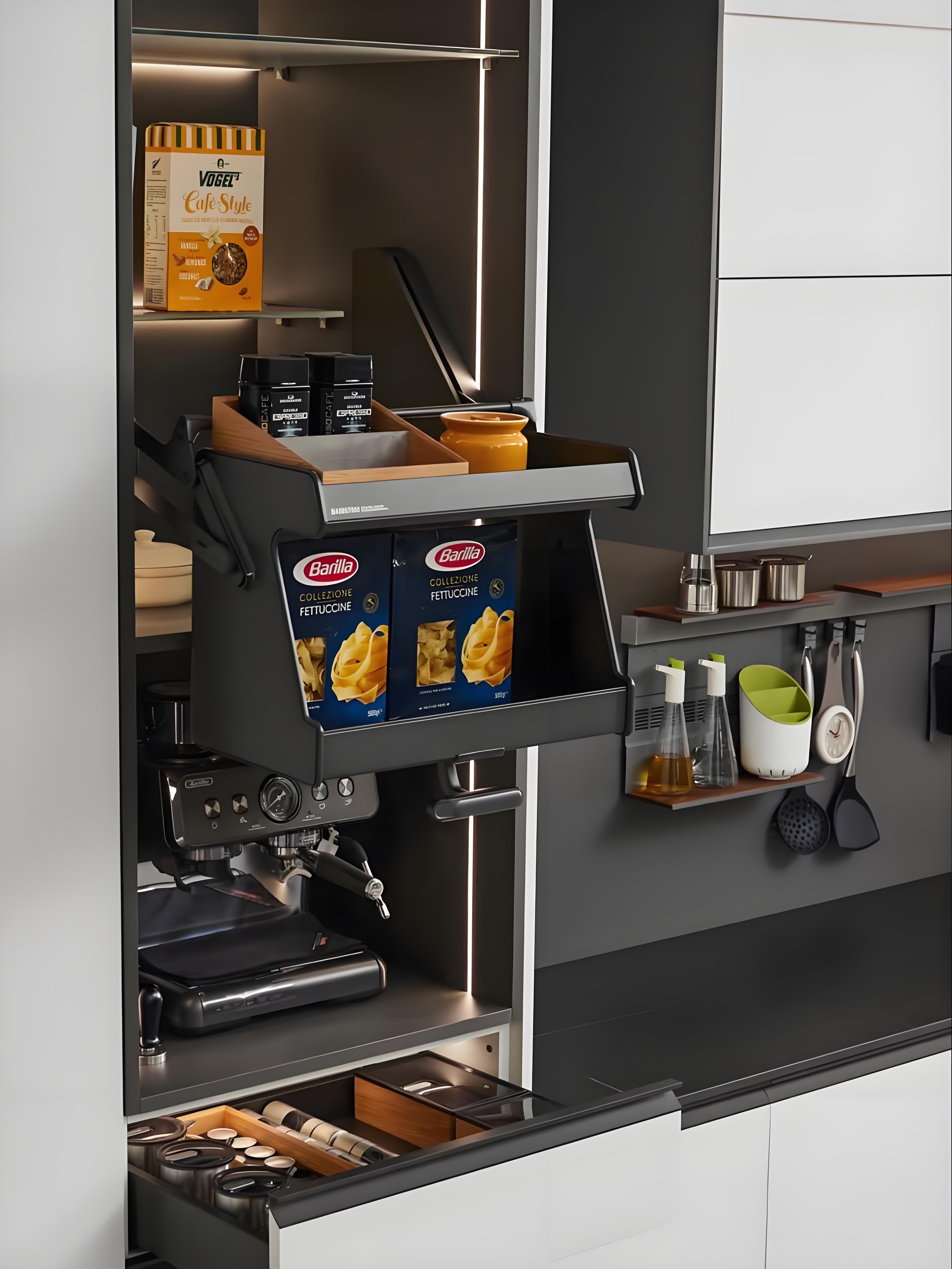Pull-down pantry basket