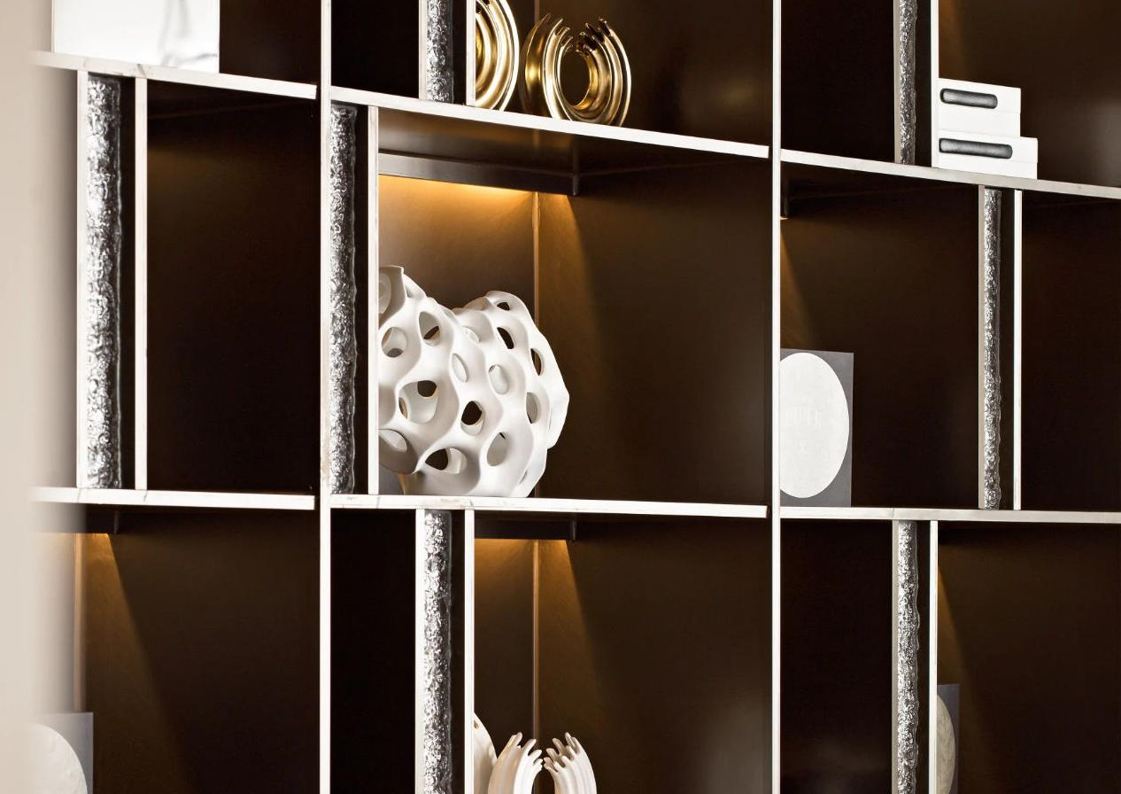Integrated ambient lighting inside the dining sideboard