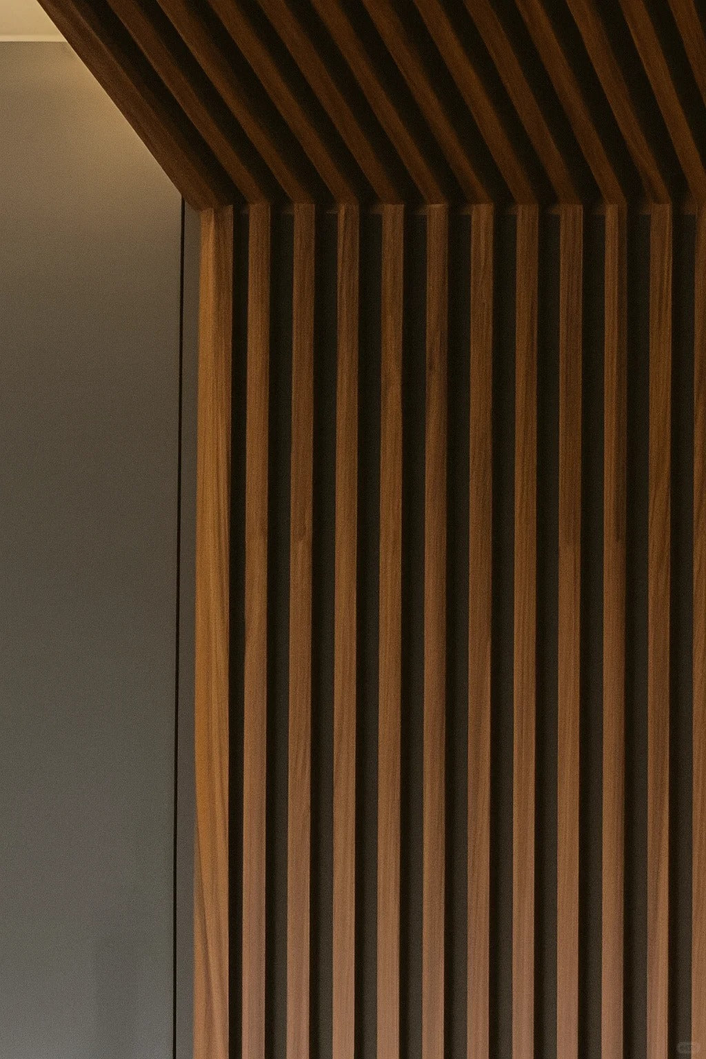 Slatted panel detail on the dining sideboard
