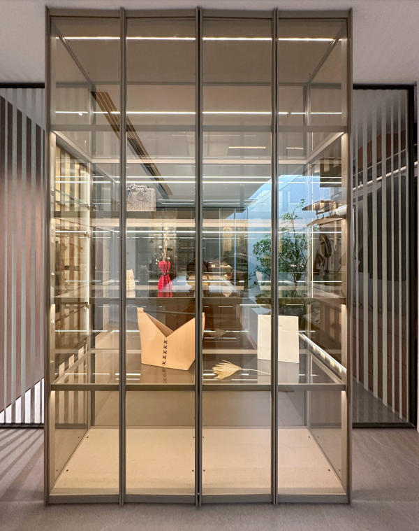 Full-height glass display wardrobe cabinet