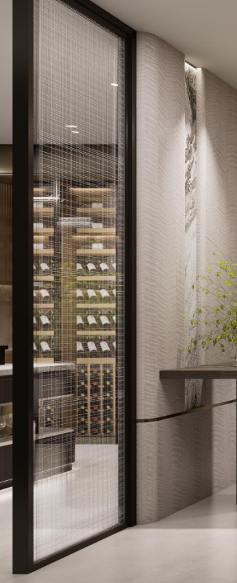 Linked glass door in a Meerkat Home Singapore interior