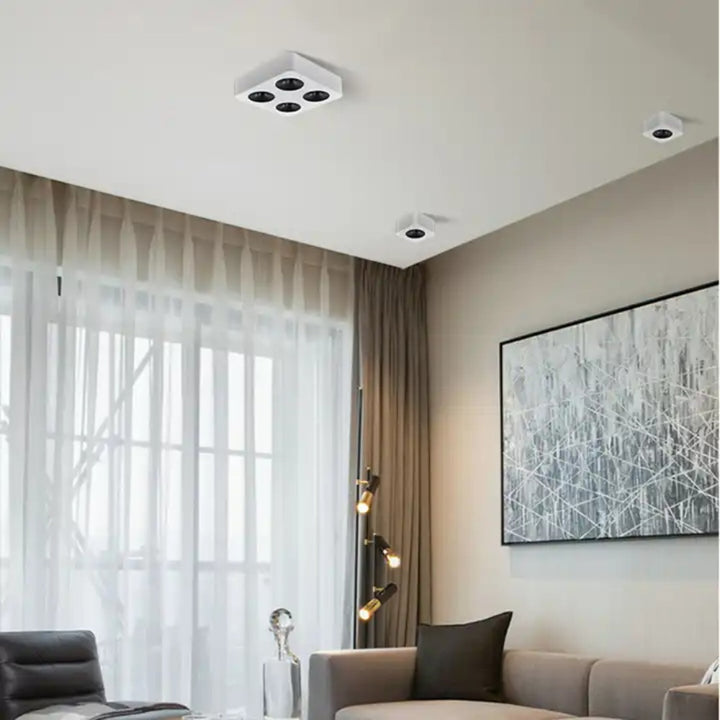 Square Four Head Ceiling Spotlight