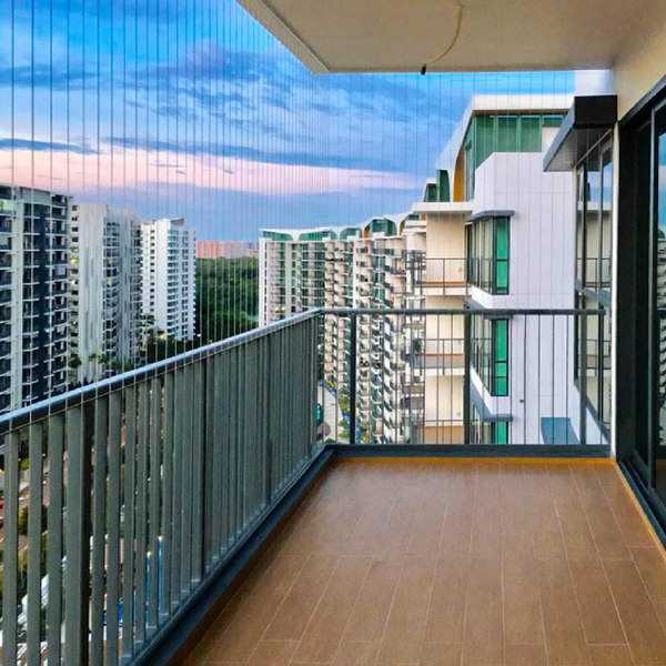 Customized invisible grill for balcony and windows; Teflon & Nanometer materials (Free Installation).