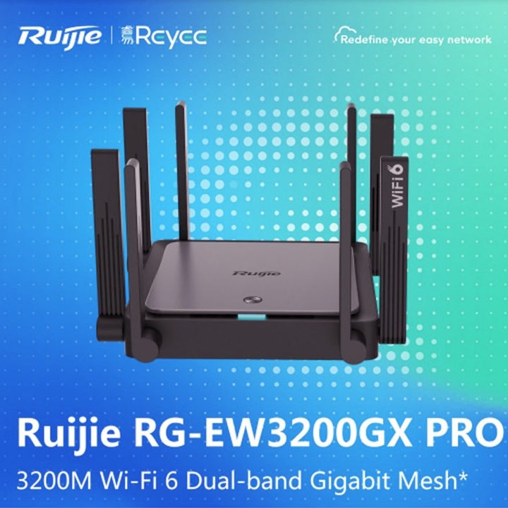 Ruijie RG-EW3200GX PRO 3200Mbps WiFi 6 Dual-band Gigabit Mesh Router.