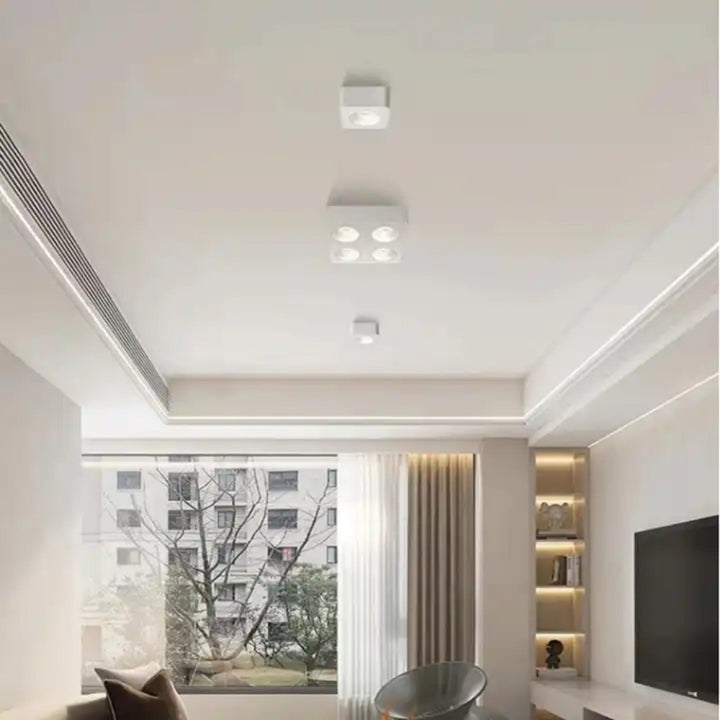 Square Four Head Ceiling Spotlight
